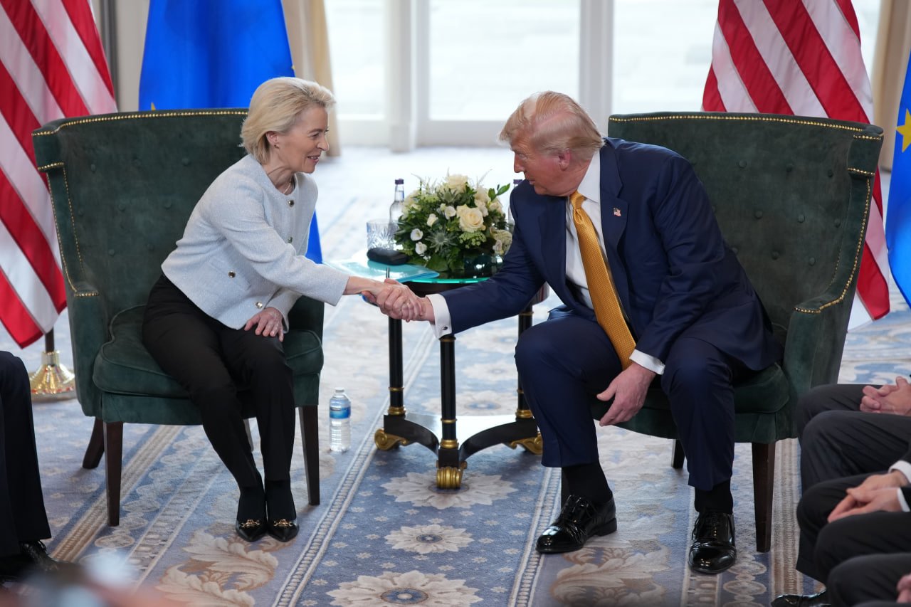 Anuncia Trump acuerdo comercial con la Unión Europea tras reunión con Ursula Von der Leyen en Escocia
