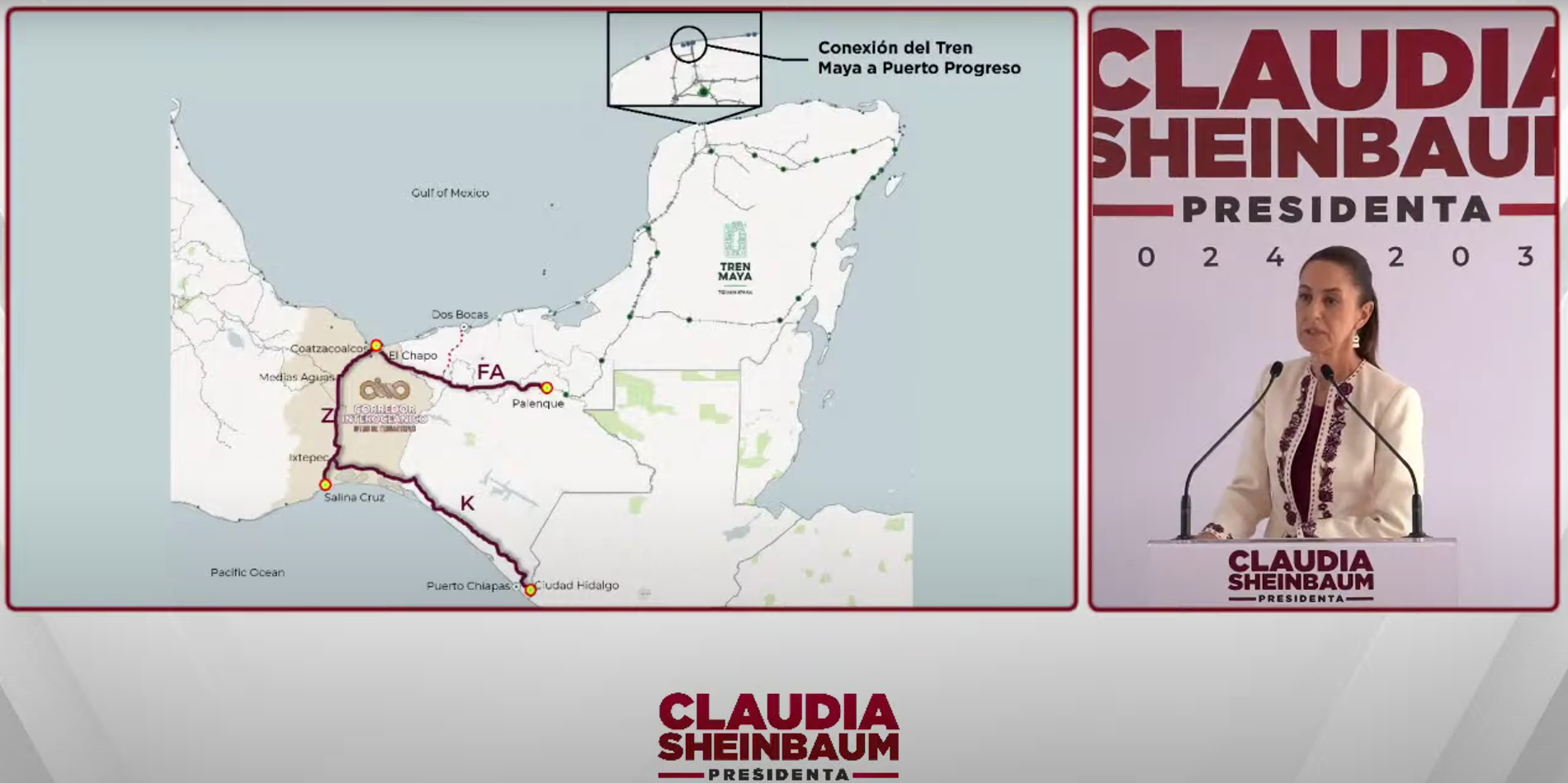 Anuncia Claudia Sheinbaum proyectos ferroviarios en el sureste