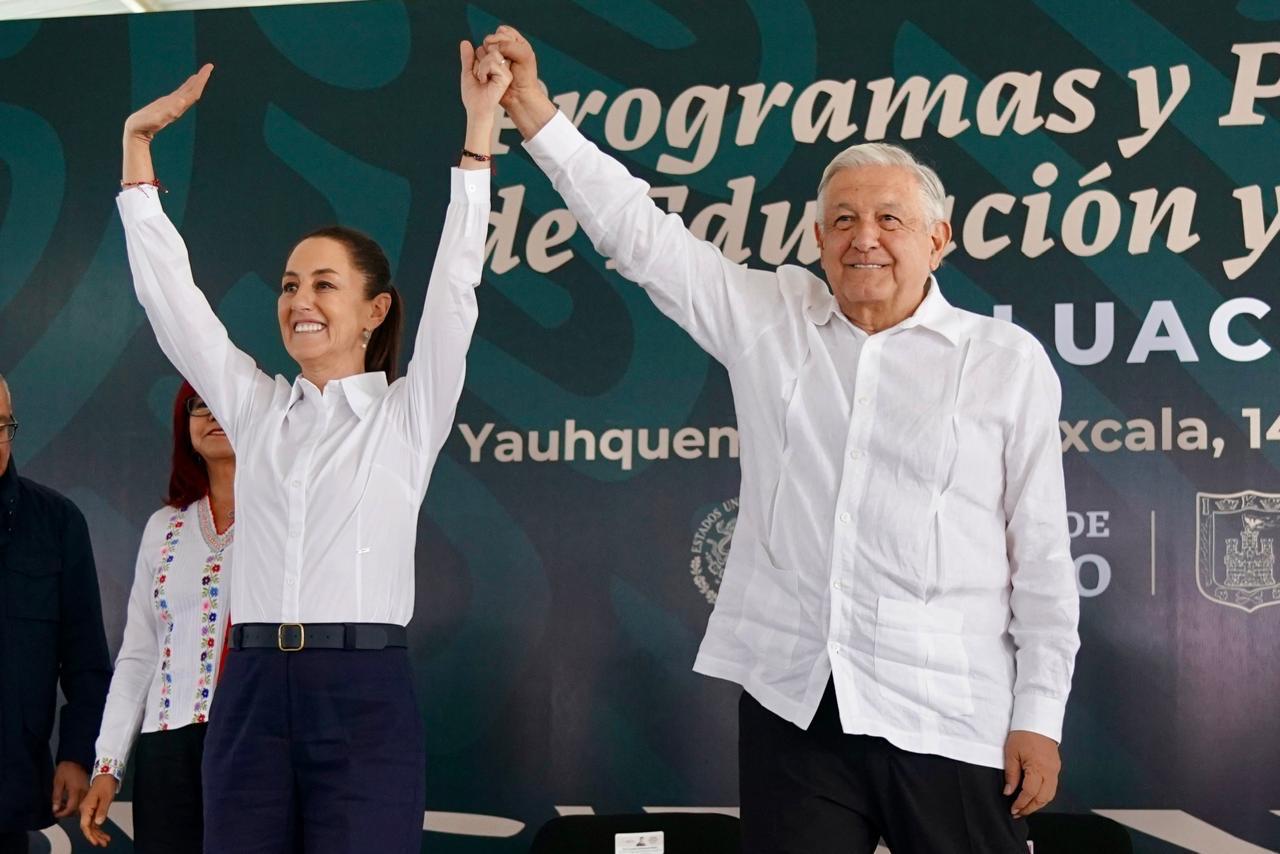 Celebra López Obrador la continuidad de los Programas de Bienestar con la virtual presidenta electa, Claudia Sheinbaum