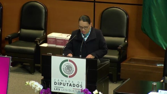 Comparece Rosa Icela Rodríguez en la Cámara de Diputados para analizar los bajos índices de violencia