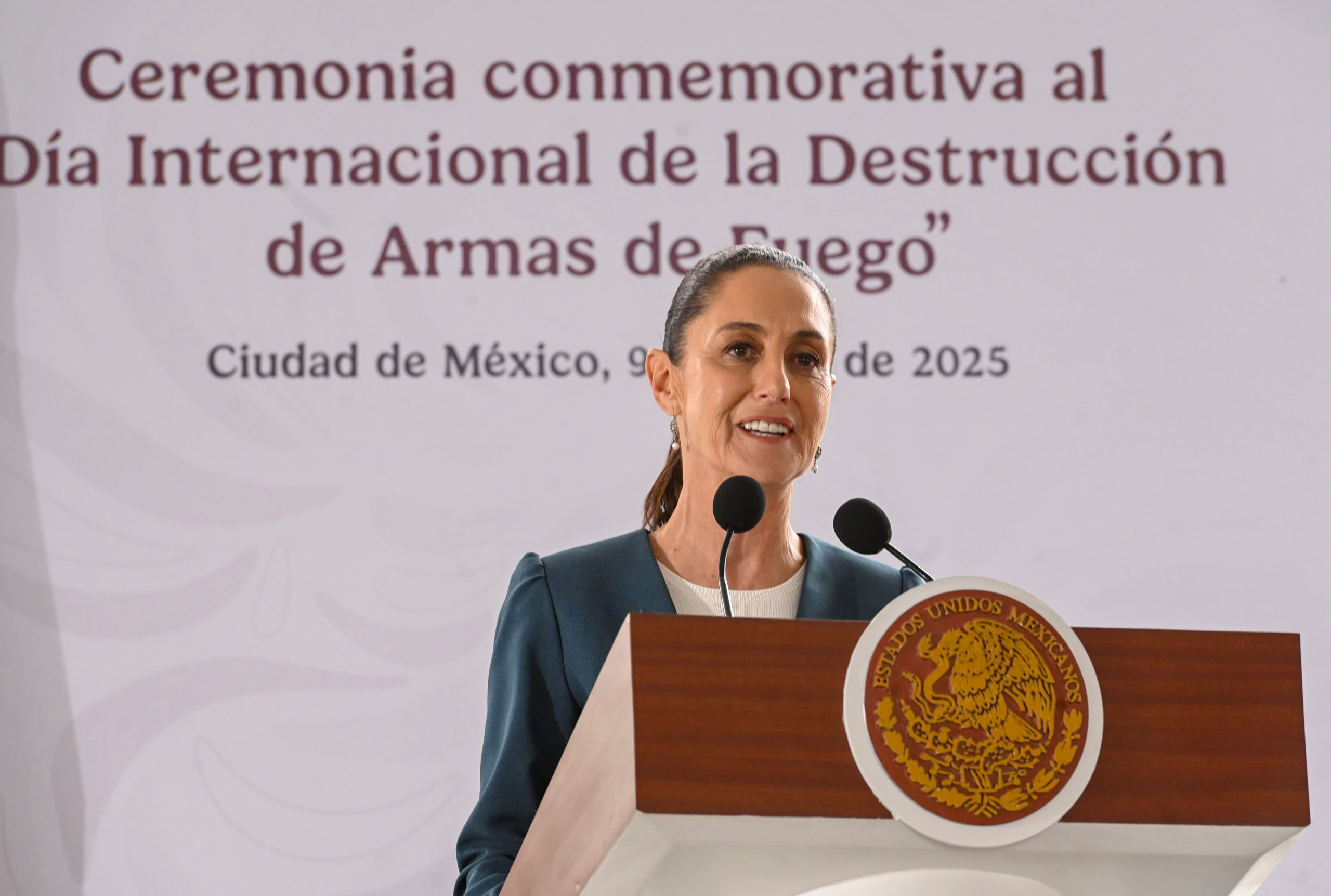 Destaca la presidenta Claudia Sheinbaum el programa “Sí al Desarme, Sí a la Paz”, en el Día Internacional de la Destrucción de Armas de Fuego