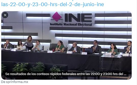 Presentarán resultados de los conteos rápidos federales entre las 22:00 y 23:00 hrs del 2 de junio: INE