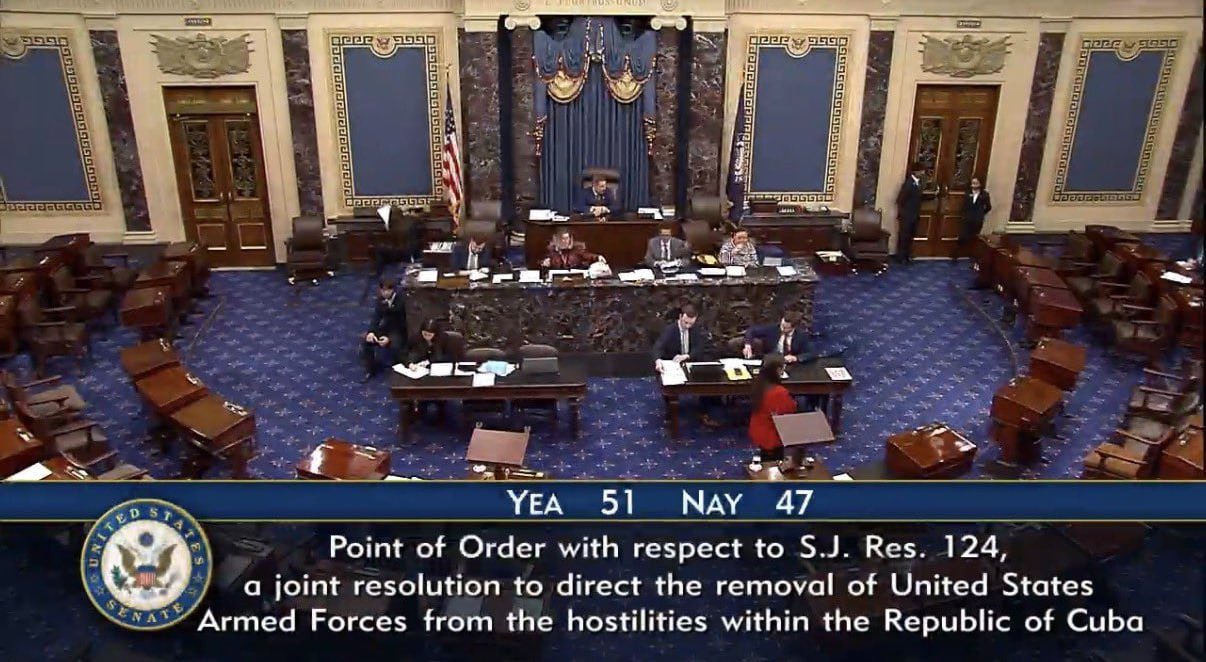 Niega Senado de EEUU iniciativa que buscaba controlar acciones armadas contra Cuba