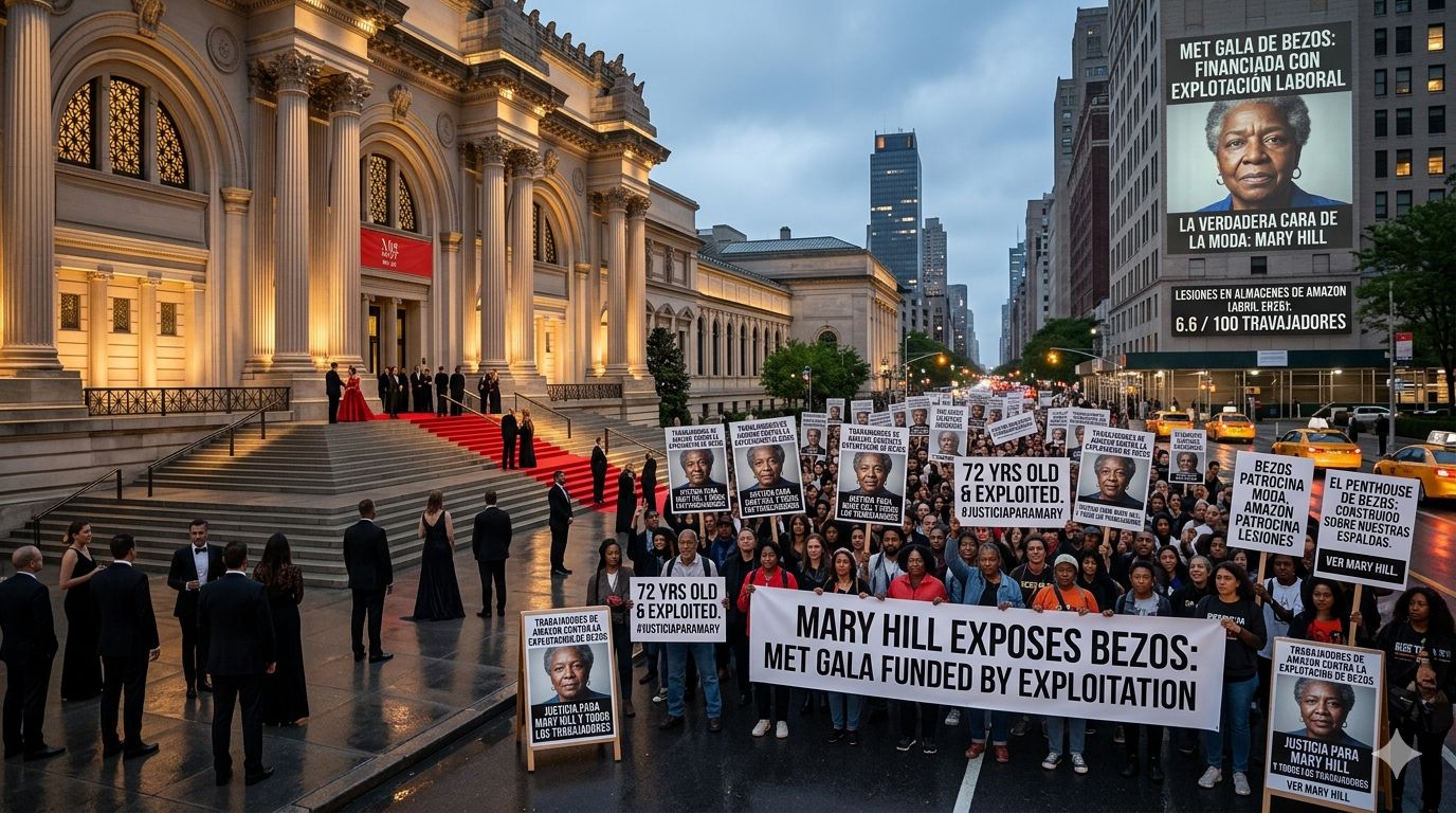 La Met Gala del Tecnofeudalismo, el patrocinio de Bezos choca con la realidad laboral de Amazon