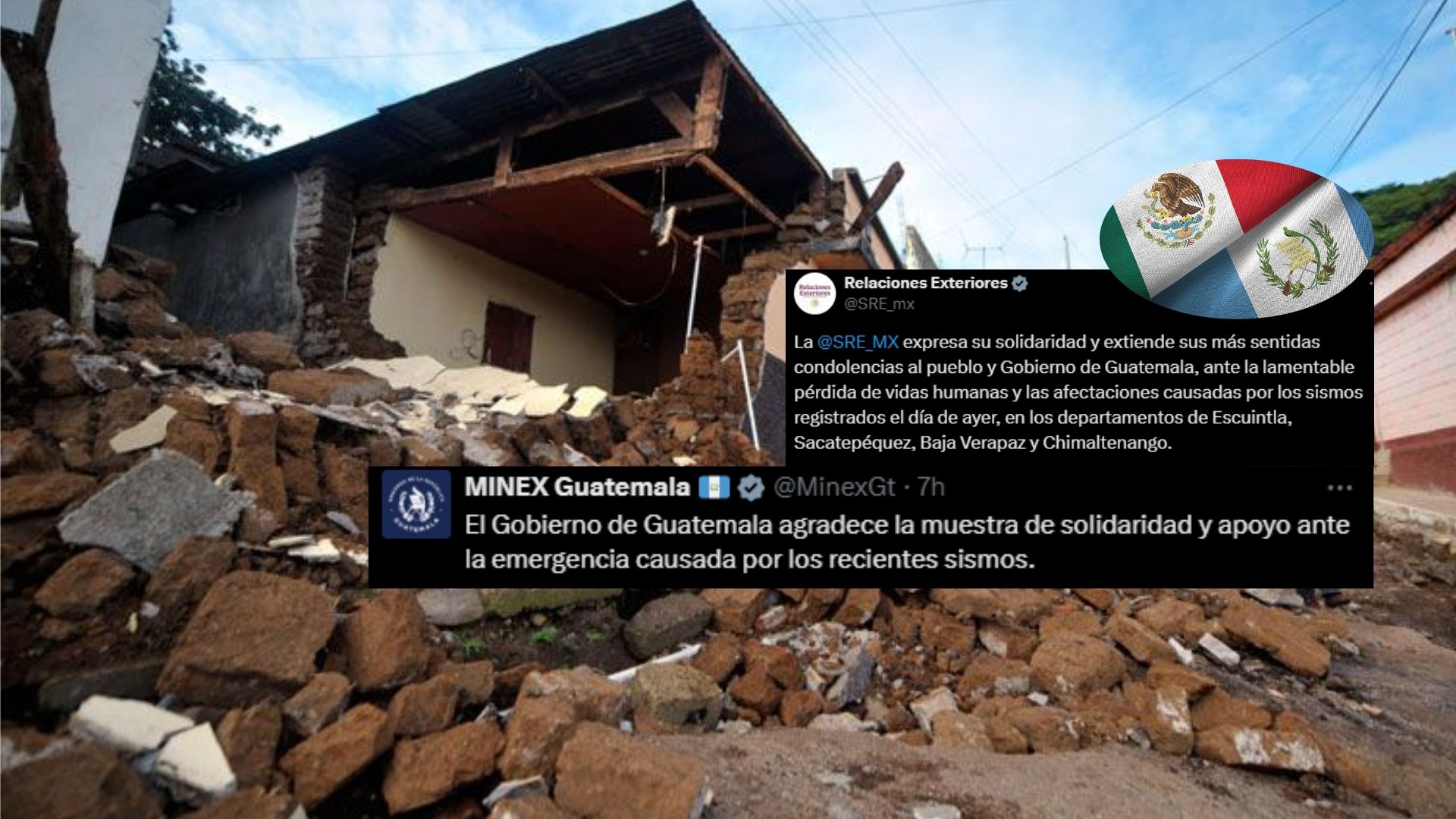Agradece Guatemala la solidaridad del Gobierno de México tras fallecimientos y afectaciones por sismos