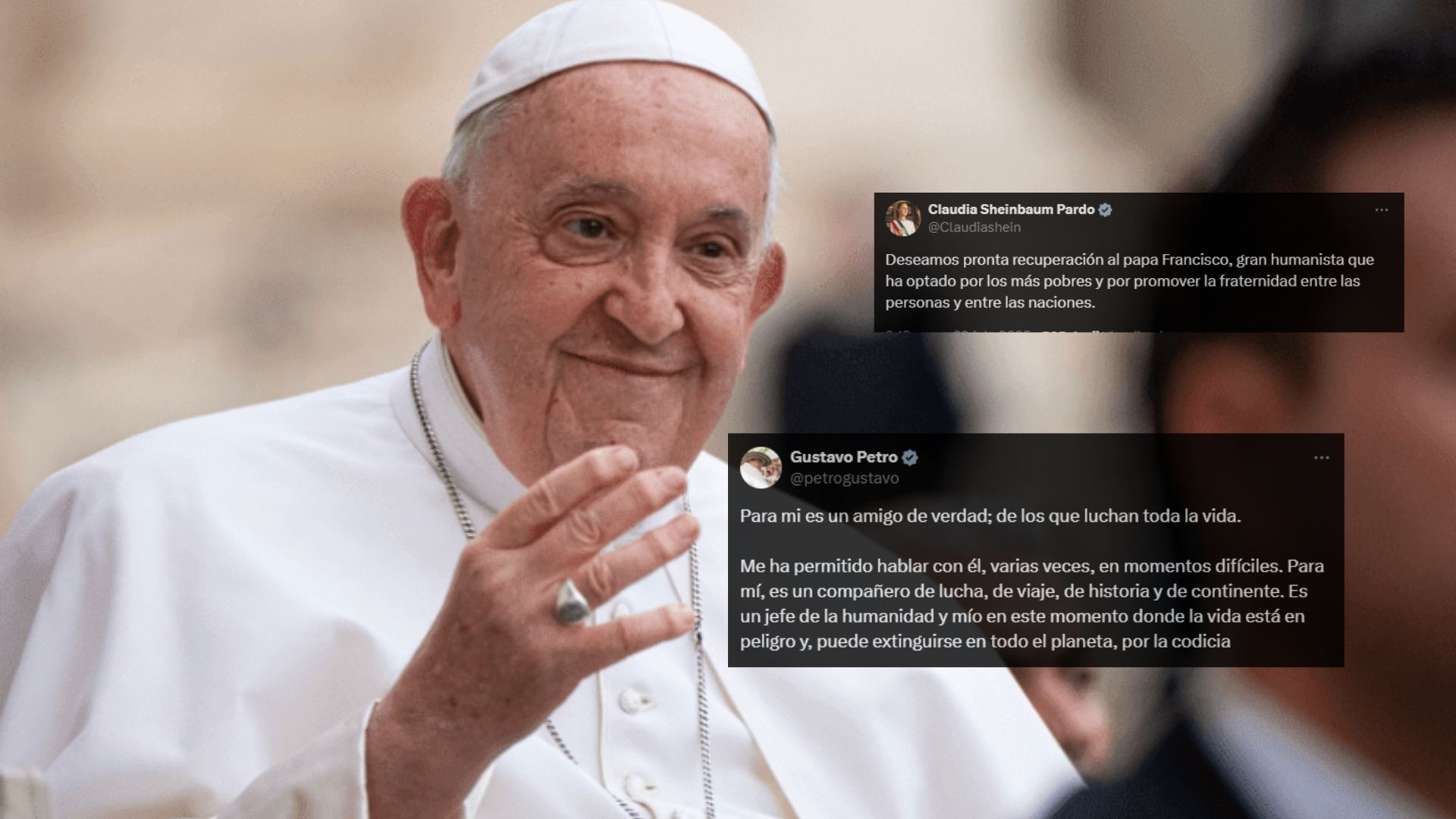 Expresan mandatarios solidaridad al Papa Francisco por hospitalización