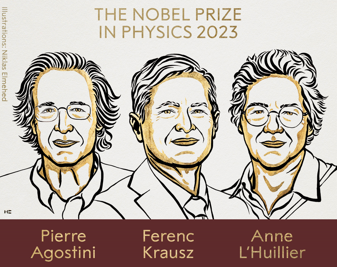 Entregan Premio Nobel de Física a tres científicos por sus métodos experimentales que generan pulsos de luz de attosegundos