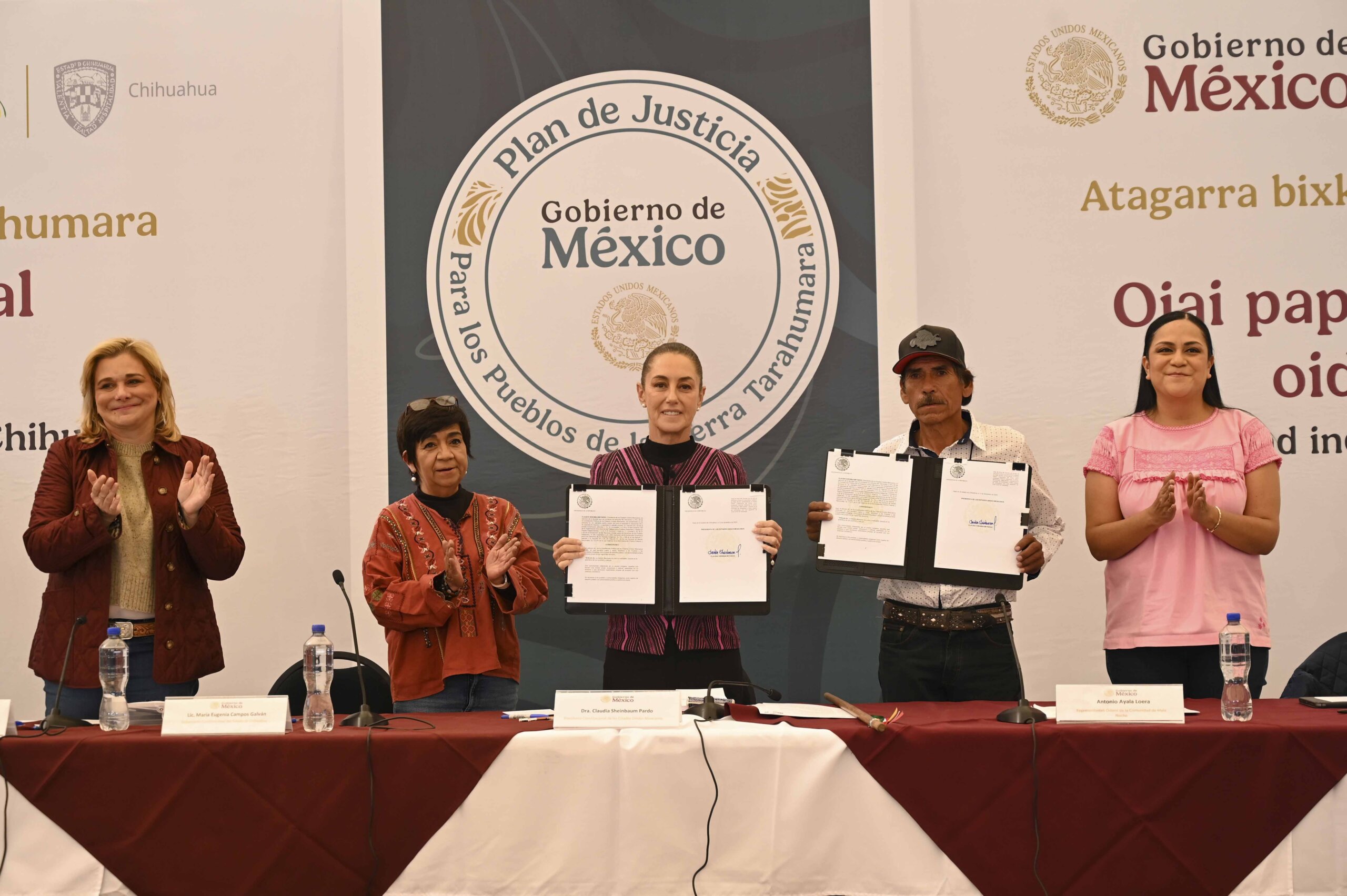 Firma presidenta Claudia Sheinbaum decreto de propiedad comunal y restituye 3 mil hectáreas al pueblo ódami en la Sierra Tarahumara