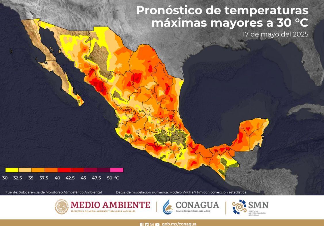 Se mantendrá la onda de calor en la mayor parte del territorio mexicano