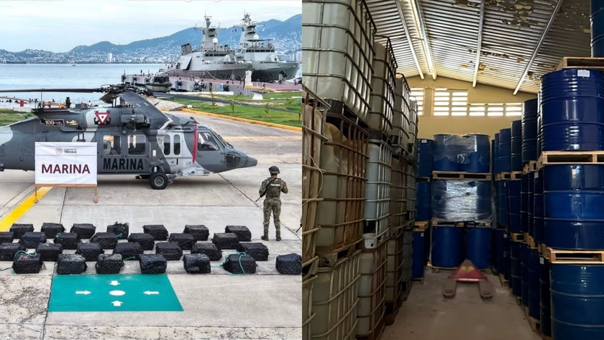 Día histórico en decomisos: aseguran 24 mil litros de droga, más de 3 toneladas de cocaína y 43 mil cartuchos en la frontera de EE.UU.