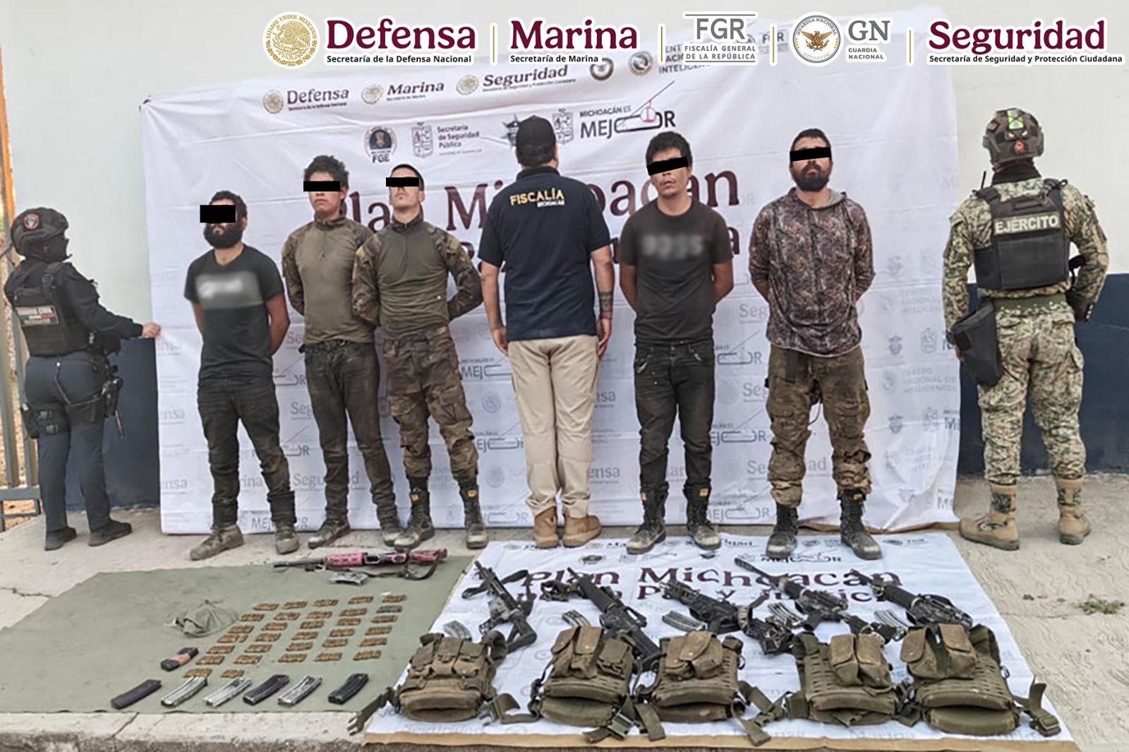 Detiene Gabinete de Seguridad a 9 personas como parte del Plan Michoacán