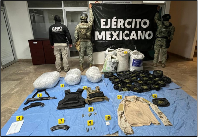 Decomisan armas de fuego y drogas en Operación Frontera Norte