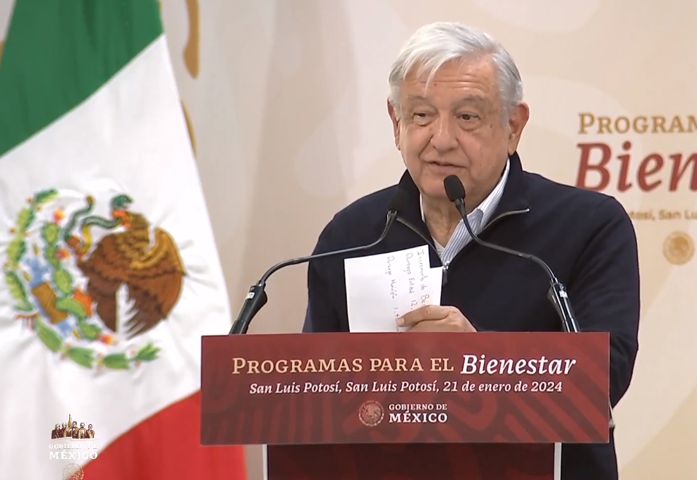 Supervisa el presidente de la República Programas de Bienestar en San Luis Potosí