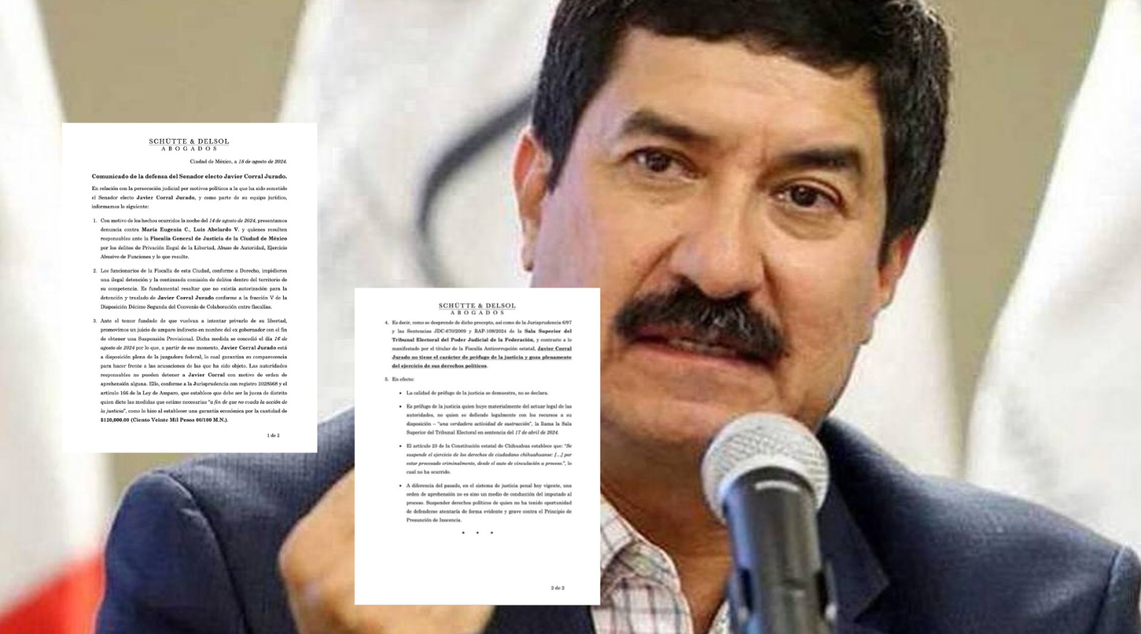 Desmiente equipo jurídico que Javier Corral sea “prófugo de la justicia” y denuncia presunta persecución política por parte del Gobierno de Chihuahua