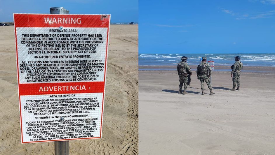 Retira Semar letreros de restricción en playa Bagdad, Tamaulipas