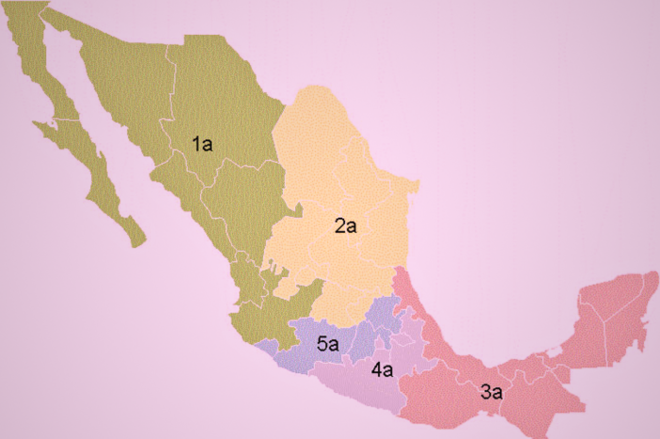 Las cinco circunscripciones electorales