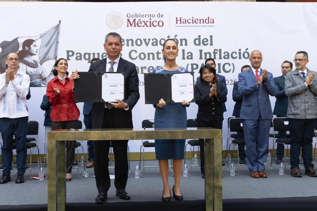 Firma Claudia Sheinbaum renovación del PACIC; se mantiene canasta básica en 910 pesos