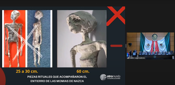 Presenta Jaime Maussan supuestos restos no humanos ante la Cámara de Diputados de México