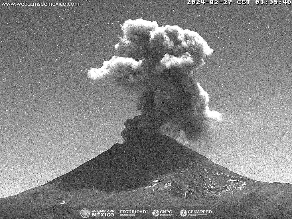 Se mantiene Alerta Amarilla Fase 2 tras actividad del volcán Popocatépetl
