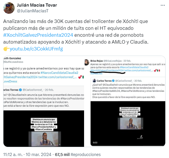 Más de 30 mil cuentas de “pornbots” se utilizaron para apoyar la campaña de Xóchitl Gálvez